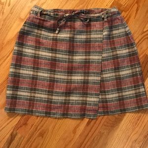 Ann Taylor Plaid Wrap Skirt